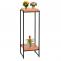 Blumentisch HWC-K71, Blumenregal Beistelltisch Pflanzregal, MVG-zertifiziert MDF Metall ~ naturfarben, 101cm