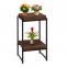 Blumentisch HWC-K71, Blumenregal Beistelltisch Pflanzregal, MVG-zertifiziert MDF Metall ~ dunkelbraun, 61cm