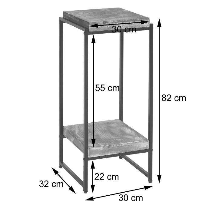 Blumentisch HWC-K71, Blumenregal Beistelltisch Pflanzregal, MVG-zertifiziert MDF Metall ~ dunkelbraun, 82cm