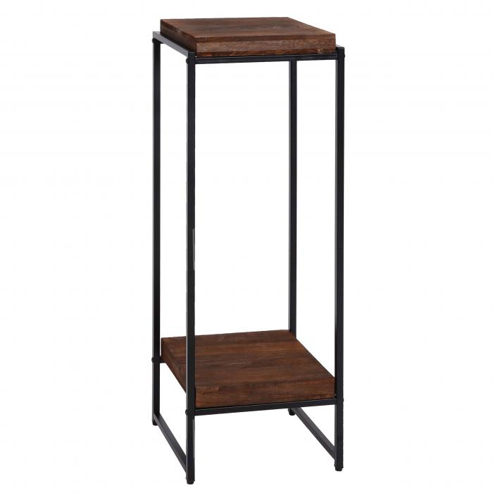 Blumentisch HWC-K71, Blumenregal Beistelltisch Pflanzregal, MVG-zertifiziert MDF Metall ~ dunkelbraun, 101cm