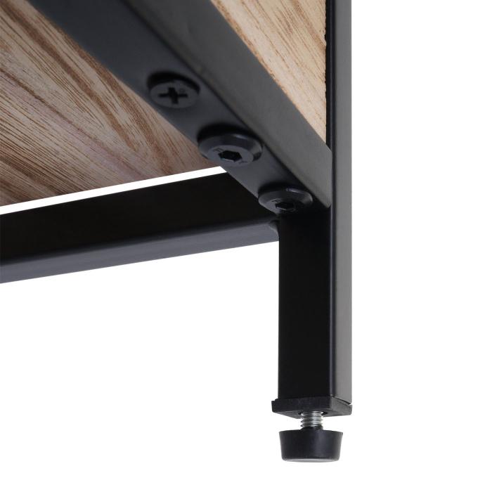 B-Ware (Ablage vermakt SK2) | Regal HWC-K71, Standregal Pflanzregal, Holz Metall 3 Ablagen 90x100x35cm ~ naturfarben