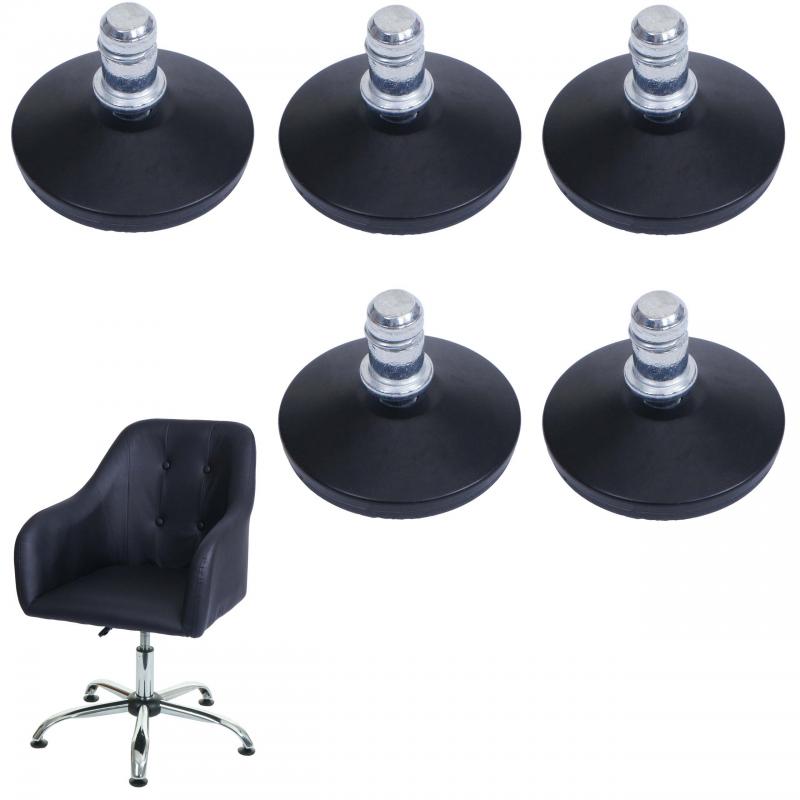 5er-Set Bodengleiter HWC-K73 statt Rollen - fester Stand fr Brostuhl/Esszimmerstuhl, Fugleiter,  11mm ~ schwarz