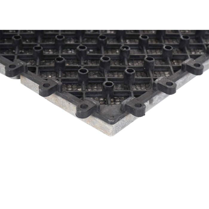 B-Ware (Kunststoff defekt/Klebereste SK6) | Steinfliese HWC-K70 Steckfliese Naturstein 11x je 30x30cm = 1m ~ dunkelgrau