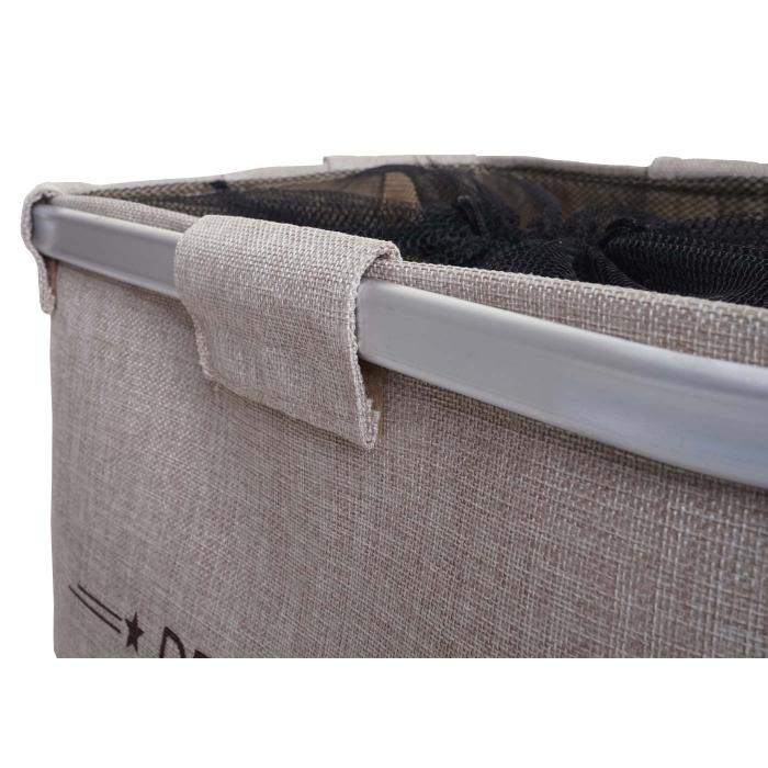 Wschesammler HWC-C34, Laundry Wschebox Wschekorb Wschebehlter mit Netz, 1 Fach 56x49x30cm 82l ~ beige