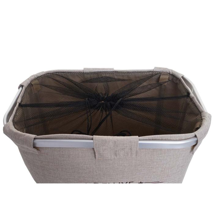 Wschesammler HWC-C34, Laundry Wschebox Wschekorb Wschebehlter mit Netz, 1 Fach 56x49x30cm 82l ~ beige