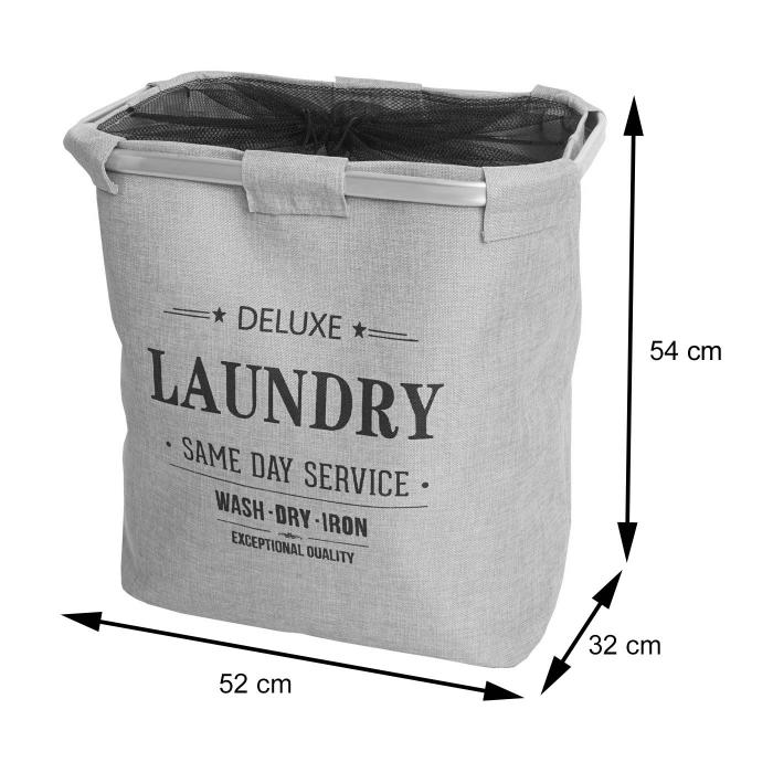 Wschesammler HWC-C34, Laundry Wschebox Wschekorb Wschebehlter mit Netz, 1 Fach 56x49x30cm 82l ~ grau