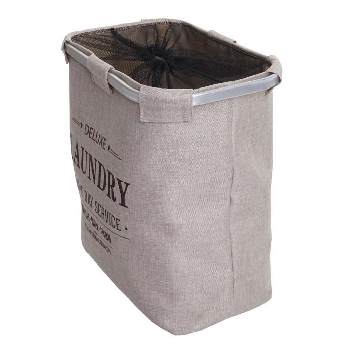 Wschesammler HWC-C34, Laundry Wschebox Wschekorb Wschebehlter mit Netz, 1 Fach 56x49x30cm 82l ~ beige