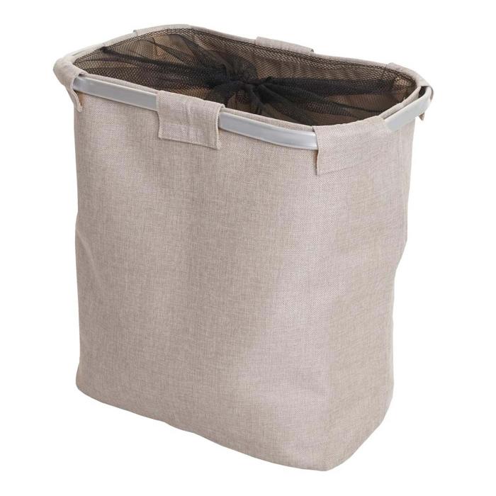 Wschesammler HWC-C34, Laundry Wschebox Wschekorb Wschebehlter mit Netz, 1 Fach 56x49x30cm 82l ~ beige