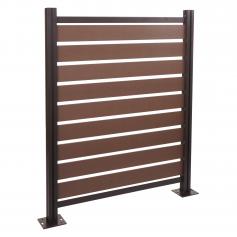 Alu Mlltonnen-Zaun HWC-K57, Basiselement Mlltonnenverkleidung, Polywood erweiterbar 130x110x6cm ~ braun