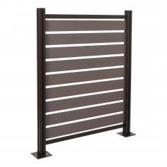 Alu Mlltonnen-Zaun HWC-K57, Basiselement Mlltonnenverkleidung, Polywood erweiterbar 130x110x6cm ~ grau