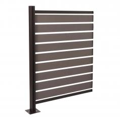 Alu Mlltonnen-Zaun HWC-K57, Erweiterungselement Mlltonnenverkleidung, Polywood erweiterbar 130x100x6cm ~ grau