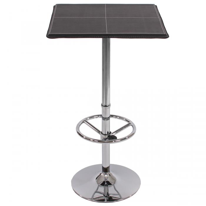 Bartisch Stehtisch Bistrotisch Chicago mit Fuablage, quadratisch 110x63x63cm MVG-zertifiziert ~ schwarz