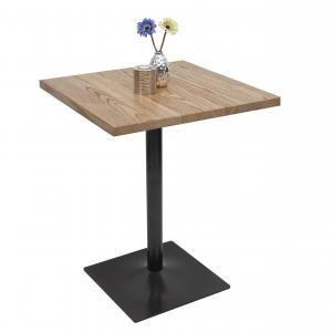 Bistrotisch HWC-H10, Bartisch Thekentisch, Industrial Gastronomie Ulme Holz MVG-zertifiziert 76x60x60cm ~ hellbraun