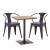 Set Bistrotisch 2x Esszimmerstuhl HWC-H10d, Stuhl Tisch Küchenstuhl Gastronomie MVG ~ schwarz-grau, Tisch hellbraun