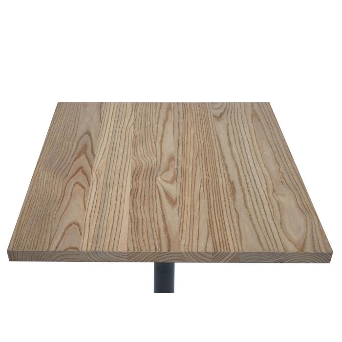 Set Bistrotisch 2x Esszimmerstuhl HWC-H10d, Stuhl Tisch Kchenstuhl Gastronomie MVG ~ schwarz-grau, Tisch hellbraun