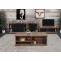 Stimmungsfotos vor ansprechendem Ambiente fr Produkt Wohnzimmerset aus TV-Rack, Sideboard, Kommode und Couchtisch HWC-K75, Schiebetr Staufcher, Industrial ~ braun