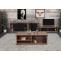 Wohnzimmerset aus TV-Rack, Sideboard, Kommode und Couchtisch HWC-K75, Schiebetr Staufcher, Industrial ~ braun