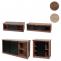Wohnzimmerset aus TV-Rack, Sideboard, Kommode und Couchtisch HWC-K75, Schiebetr Staufcher, Industrial ~ braun