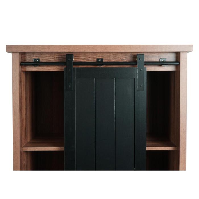 Schrank HWC-K75, Kommode Highboard, Schiebetre 8 Staufcher, Holz-Optik Industrial Metall 163x76x38cm ~ braun