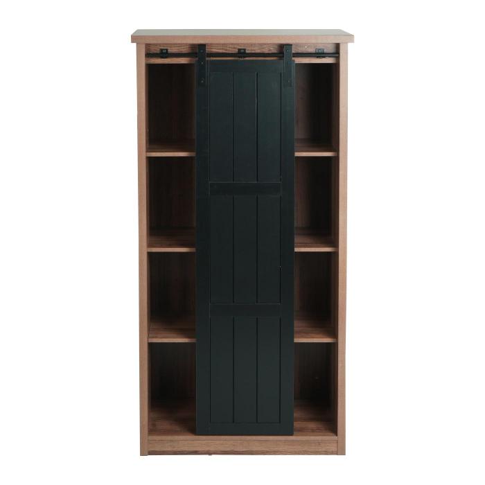 Wohnzimmerset aus Schrank und Sideboard HWC-K75, Schiebetre Staufcher, Holz-Optik Industrial Metall ~ braun