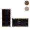 Wohnzimmerset aus Schrank und Sideboard HWC-K75, Schiebetre Staufcher, Holz-Optik Industrial Metall ~ braun