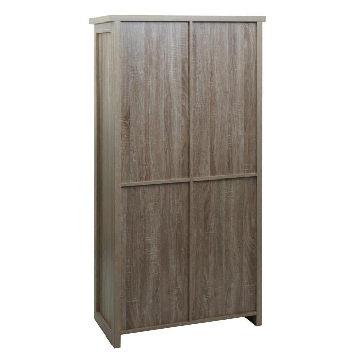 Schrank HWC-K75, Kommode Highboard, Schiebetre 8 Staufcher, Holz-Optik Industrial Metall 163x76x38cm ~ naturfarben