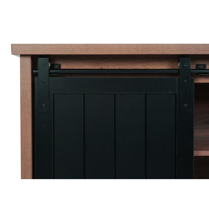 Sideboard HWC-K75, Highboard Regal Schrank, Schiebetre 7 Fcher, Holz-Optik Industrial Metall 84x150x40cm ~ braun