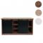 Sideboard HWC-K75, Highboard Regal Schrank Schiebetre 7 Fcher Holz-Optik Industrial Metall 84x150x40cm ~ braun