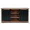 Sideboard HWC-K75, Highboard Regal Schrank, Schiebetre 7 Fcher, Holz-Optik Industrial Metall 84x150x40cm ~ braun