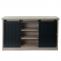 Wohnzimmerset aus Schrank und Sideboard HWC-K75, Schiebetre Staufcher, Holz-Optik Industrial Metall ~ naturfarben