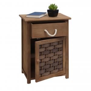 Kommode HWC-K83, Schrank Schubladenschrank, Holz 55x39,5x28,5cm ~ dunkelbraun, Polyrattan dunkelbraun