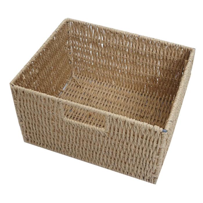 Kommode HWC-K84 mit Krben, Schrank Schubladenschrank, Holz 83x40x29cm ~ natur, Krbe hellbraun