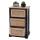 Kommode HWC-K87, Schubladenschrank Schrank, Holz Rattan 63x40x28cm ~ schwarz, naturfarben