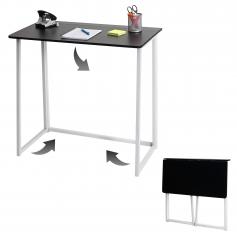 Schreibtisch HWC-K67 faltbar, Konsolentisch Klapptisch Laptoptisch Ablagetisch, 80x45cm, Metall MDF ~ weiß schwarz