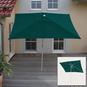 Sonnenschirm N23, Gartenschirm, 2x3m rechteckig neigbar, Polyester/Alu 4,5kg UV-Schutz 50+ ~ grn