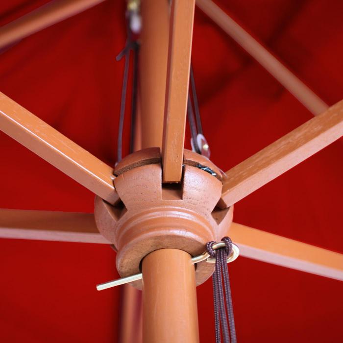 Sonnenschirm Florida, Gartenschirm Marktschirm,  3m Polyester/Holz ~ rot