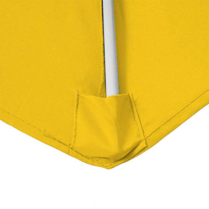 Sonnenschirm halbrund Parla, Halbschirm Balkonschirm, UV 50+ Polyester/Alu 3kg ~ 270cm gelb mit Stnder