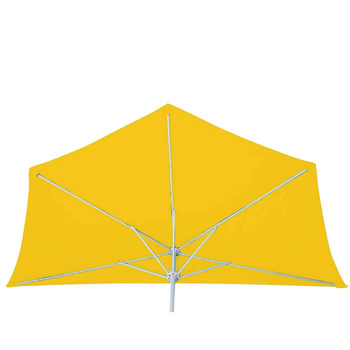 Sonnenschirm halbrund Parla, Halbschirm Balkonschirm, UV 50+ Polyester/Alu 3kg ~ 300cm gelb ohne Stnder