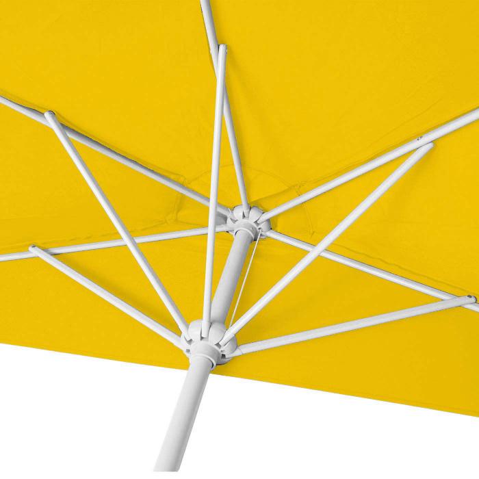 Sonnenschirm halbrund Parla, Halbschirm Balkonschirm, UV 50+ Polyester/Alu 3kg ~ 300cm gelb mit Stnder