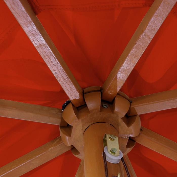 Sonnenschirm Florida, Gartenschirm Marktschirm,  3,5m Polyester/Holz 7kg ~ terracotta