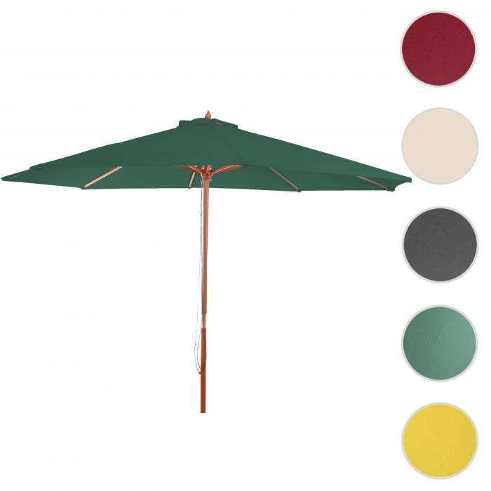 Sonnenschirm Florida, Gartenschirm Marktschirm,  3,5m Polyester/Holz 7kg ~ grn
