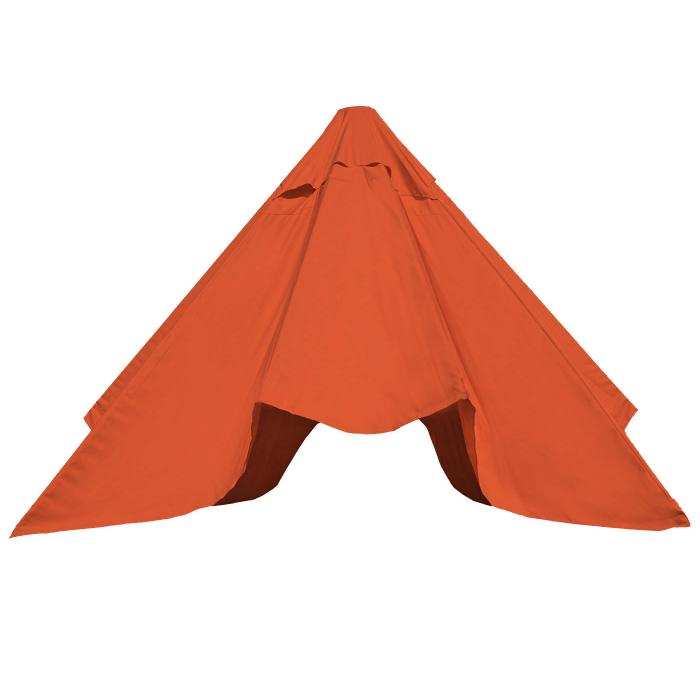 Ersatz-Bezug fr Sonnenschirm Florida, Sonnenschirmbezug Ersatzbezug,  3,5m Polyester 8 Streben ~ terracotta