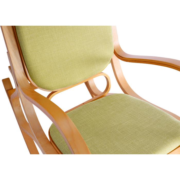 Schaukelstuhl M41, Schwingsessel Fernsehsessel, Massiv-Holz ~ Eiche-Optik, Stoff/Textil grn