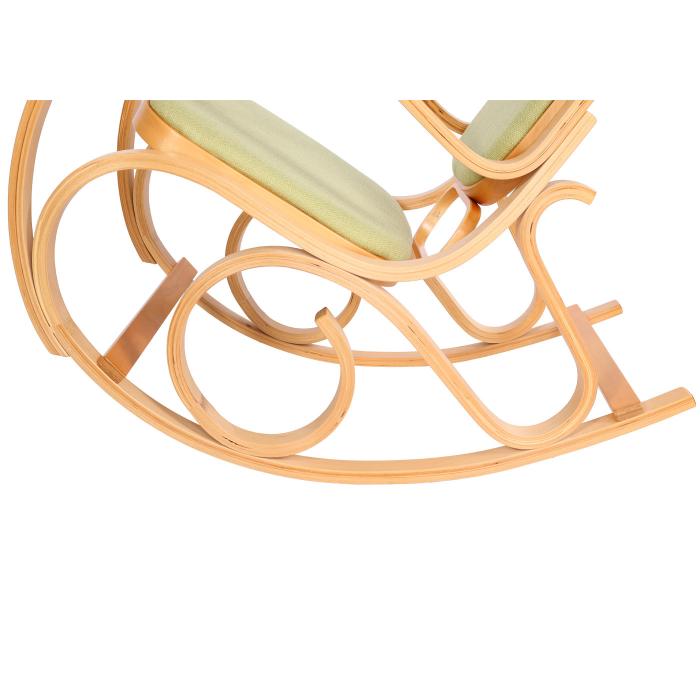 Schaukelstuhl M41, Schwingsessel Fernsehsessel, Massiv-Holz ~ Eiche-Optik, Stoff/Textil grn