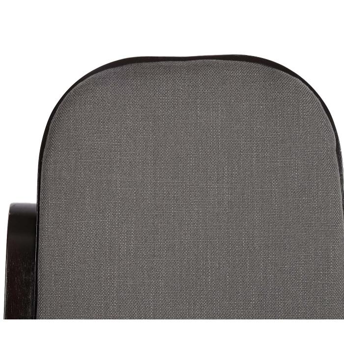 Schaukelstuhl M41, Schwingsessel Fernsehsessel, Massiv-Holz ~ Walnuss-Optik, Stoff/Textil anthrazit-grau
