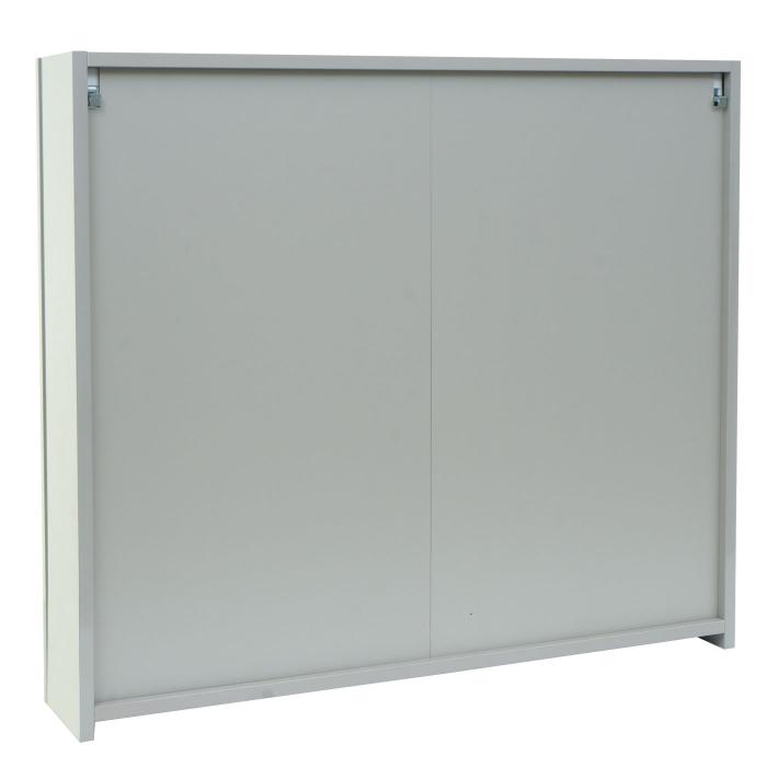 Spiegelschrank HWC-B19b, Badschrank Hngeschrank, 6 Regalbden hochglanz MVG-zertifiziert 70x80x16cm ~ grau