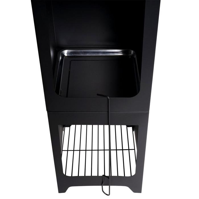 B-Ware (Gebrauchspuren/Schrauben fehlen SK3) | Gartenofen HWC-K89 Gartenkamin Schrhaken Feuerstelle 150x35x34cm schwarz