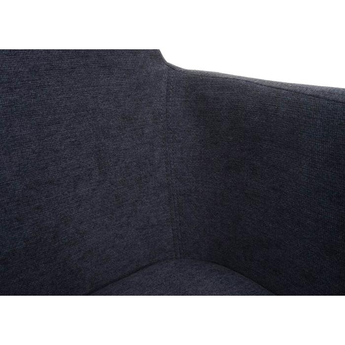 Esszimmerstuhl HWC-L13, Polsterstuhl Kchenstuhl Stuhl mit Armlehne, Stoff/Textil Metall ~ anthrazit