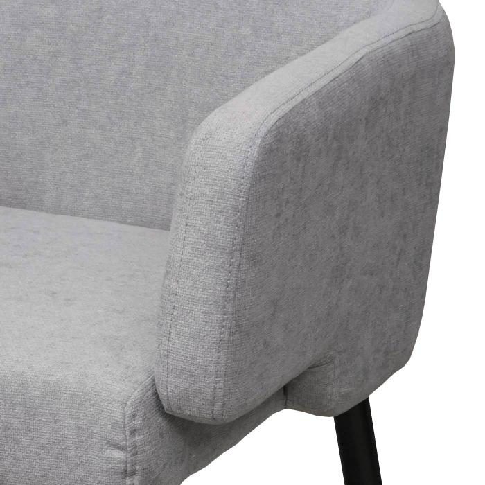 6er-Set Esszimmerstuhl HWC-L13, Polsterstuhl Kchenstuhl Stuhl mit Armlehne, Stoff/Textil Metall ~ grau