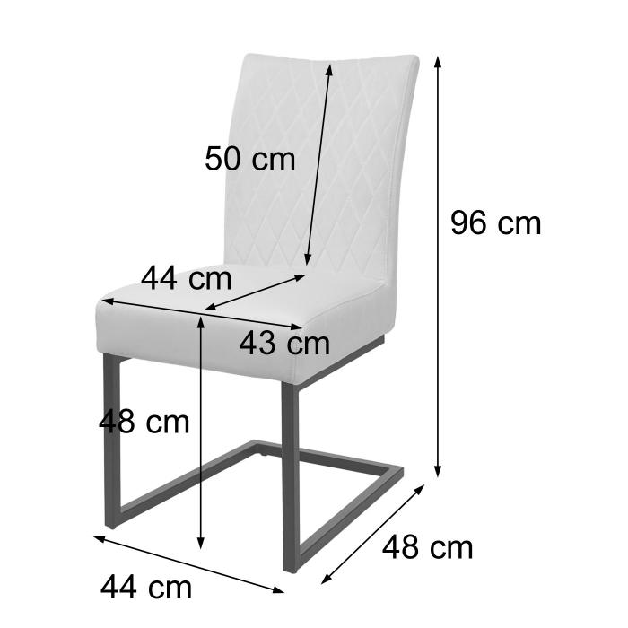 2er-Set Freischwinger HWC-L15, Besucherstuhl Konferenzstuhl Stuhl, Samt Stahl pulverbeschichtet ~ trkis-blau